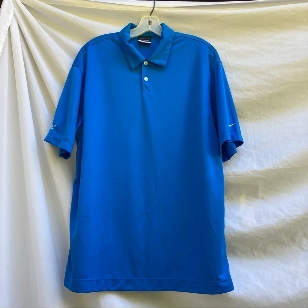 Nike Golf Dry-Fit Blue Lightweight Golf Shirt, Size Large
